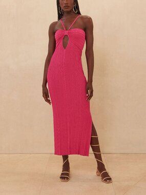 Cult Gaia Elfreda Knit Midi Dress Wedding Guest Cocktail Party Formal Bodycon